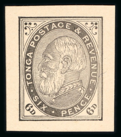 Stamp of Tonga 1886 6d die proof in black