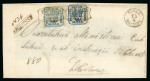 Stamp of Romania » United Principalities 1862-1864 30 parale blue, hardly touched to good margins, two