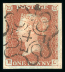 Stamp of Great Britain » 1841 1d Red 1841 1d red, twelve examples with the set of London numbers in Maltese Cross from numbers 1-12