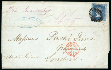 Stamp of Mauritius » 1859 Sherwin Issue (SG 40) 1859 Sherwin 2d deep blue, clear to good margins, tied