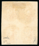 Stamp of Belgium » Belgique. 1851 Médaillons (filigrane sans cadre) (COB 6-8) 1851, 40 centimes rouge-carmin, en bloc de 4, oblitération