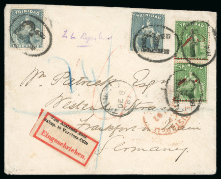 Stamp of Trinidad and Tobago » Trinidad 1882-83, trio of covers with 1882 ms "1d" on 6d frankings