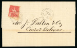 Stamp of Trinidad and Tobago » Trinidad 1873-74 pair of covers incl. 1873 (Jul 25) incoming wrapper from Venezuela with Trinidad 1863-80 1d carmine perf.12 1/2 tied by "D22"