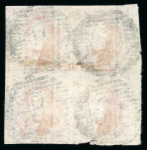 Stamp of Belgium » Belgique. 1849 Médaillons (filigrane encadré) (COB 3-5) 1849-1850, 40 centimes carmin, bloc de 4 avec début