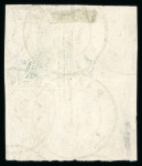 Stamp of Belgium » Belgique. 1861 Médaillons allongés (COB 9-12) 1861, 1 centime vert, bloc de 4 O, cachet à date de