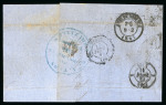 Stamp of Belgium » Belgique. 1861 Médaillons allongés (COB 9-12) 1861, Lettre de Bruxelles pour Lyon, affranchissement