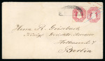 Stamp of German States » Mecklenburg Strelitz 1864 1 Sgr tied by NEUBRANDENBURG postmark on 1 Sgr postal stationery envelope to Berlin with rare PRENZLAU arrival