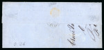 Stamp of Trinidad and Tobago » Trinidad Maritime: 1870 (Sep 5) part cover (top half) with 1863-80 perf.12 1/2 1d and 6d tied by "TRINITÉ / PAQ. FR. C No 1" octagonal ds