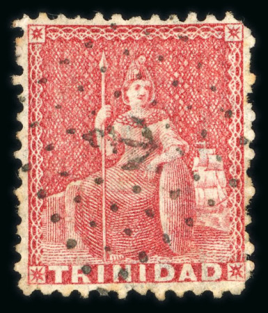 Stamp of Trinidad and Tobago » Trinidad Maritime: 1863-80 perf.12 group of 8 stamps with French anchor in diamond of dots cancels
