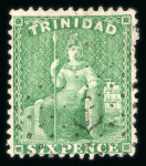Stamp of Trinidad and Tobago » Trinidad Maritime: 1863-80 perf.12 group of 8 stamps with French anchor in diamond of dots cancels