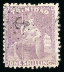 Stamp of Trinidad and Tobago » Trinidad Maritime: 1863-80 perf.12 group of 8 stamps with French anchor in diamond of dots cancels