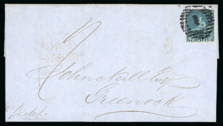 Stamp of Trinidad and Tobago » Trinidad 1852 (Apr 26) entire to Scotland with 1851-55 (1d)