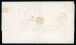 Stamp of Trinidad and Tobago » Trinidad 1868 (May 9) wrapper to France with 1863-80 perf. 12 1/2 1d carmine tied by a nice strike of the "1" numeral