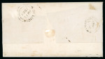 Stamp of Trinidad and Tobago » Trinidad 1861 (Jul 7) wrapper with 1859 1860 clean cut perf.14-16 1/2 (1d) rose-red and 1859 pin perf. 4d dull purple