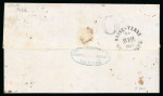 Stamp of Trinidad and Tobago » Trinidad 1865 (Apr 23) wrapper to Guadeloupe with 1863-80 perf. 12 1/2 (1d) and 4d pale mauve