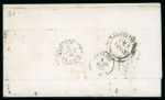 Stamp of Trinidad and Tobago » Trinidad 1863 (Feb 7) wrapper to France with 1861 rough perf.14-16 1/2 tied by "1" numeral