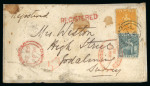 Stamp of Trinidad and Tobago » Trinidad 1863-80 issues on group of 6 covers incl. perf.12 1/2 4d grey and 1s chrome-yellow on1874  cover to England with scarce "REGISTERED" hs
