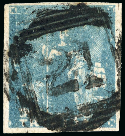 Stamp of Trinidad and Tobago » Trinidad 1852-60 Second Issue (1d) pale blue, fine to good margins, neatly cancelled by "21" numeral