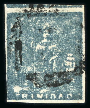 Stamp of Trinidad and Tobago » Trinidad 1852-60 Fourth Issue (1d) slate blue used