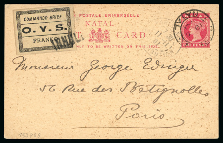 Stamp of South Africa » Orange Free State Military Frank Stamps: "Commando Brief" stamp forgery fraudulently added to genuine postcard