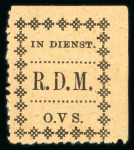 Stamp of South Africa » Orange Free State Police Frank Stamps: 1899 (-) black on yellow mint part o.g. showing no stop after "V" variety
