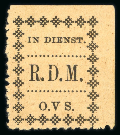Stamp of South Africa » Orange Free State Police Frank Stamps: 1899 (-) black on yellow mint part o.g. showing no stop after "V" variety