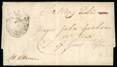Stamp of South Africa » Cape of Good Hope 1806 Second British Occupation incoming entire with crowned oval "POST OFFICE CAPE OF GOOD HOPE"