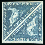 Stamp of South Africa » Cape of Good Hope 1863-64 4d blue mint o.g. pair, good to large margins