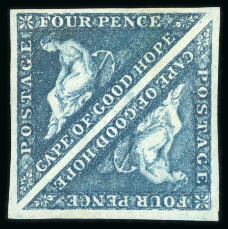 Stamp of South Africa » Cape of Good Hope 1863-64 4d blue mint o.g. pair, good to large margins