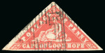Stamp of South Africa » Cape of Good Hope 1861 Woodblock 1d vermilion, good to very large margins, used