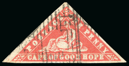Stamp of South Africa » Cape of Good Hope 1861 Woodblock 1d vermilion, good to very large margins, used