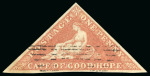 Stamp of South Africa » Cape of Good Hope 1853 1d brick-red, paper slightly blued, used