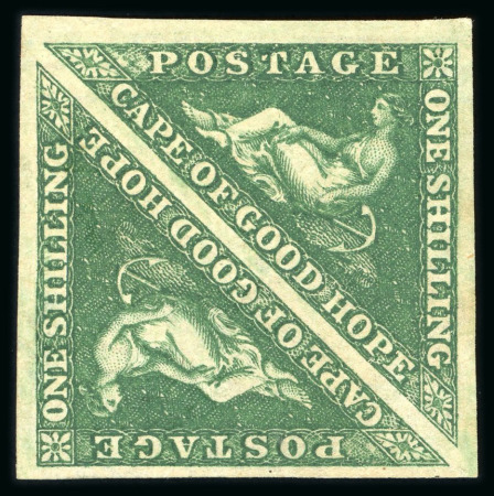 Stamp of South Africa » Cape of Good Hope 1863-64 1s deep dark green mint o.g. pair
