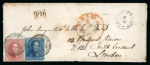 Stamp of Belgium » 1849 Epaulettes (COB 1-2) 1856, Lettre pour Londres, affranchissement mixte 2