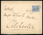 Stamp of Egypt » 1888-1906 New Currency 1890 (Mar) envelope to England with 1pi tied by very fine strike of the cursive "Piroscofi Postali / Inglese" maritime hs