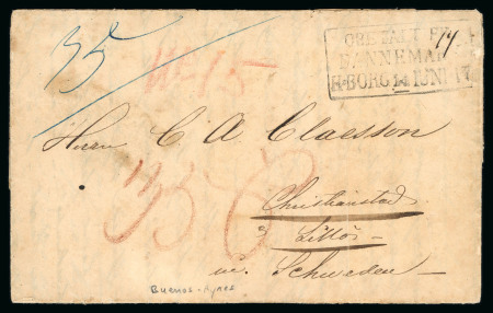 Stamp of Argentina » Postal History 1847 (Jan 20) letter datelined in Buenos Aires, perhaps sent undercover and re-datelined in Altona where it was put in the post