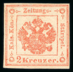 Stamp of Italian States » Lombardy Venetia Newspaper Tax Stamps 1859 Newspaper Tax 2kr vermilion, fine to good margins, mint o.g.
