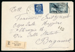 Stamp of Germany » German WWII Occupation Issues » Zara 11943 (Nov.21) Registered cover to Bergamo (Italy), with airmail express 2L grey and 1L25 blue
