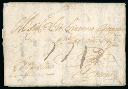 Stamp of Belgium » Belgique. Histoire Postale 1670 (Mar 1) entire from Antwerp to Genova