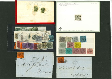 Stamp of Large Lots and Collections Italian States - Papal States: 1852-68, lot consisting of almost 100 mostly used stamps and some covers