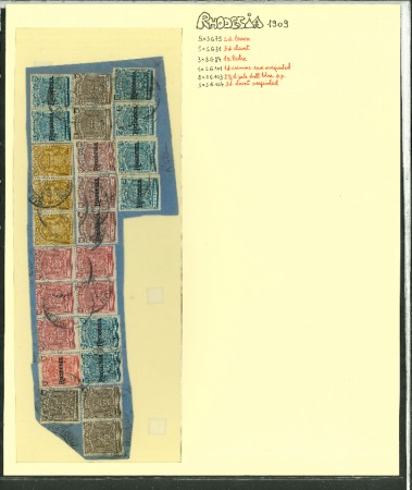 Stamp of Rhodesia 1909-12 Rhodesia ovpt 1/2d to £2 mixed accumulation