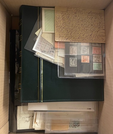 Stamp of Large Lots and Collections All World: 1800-1960, Unusual mix of covers, postcards
