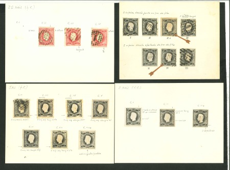 Stamp of Large Lots and Collections Portugal: 1866-84, plate flaw study of King Luiz issues, mint and used