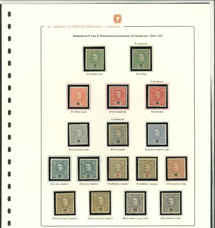 Stamp of Large Lots and Collections Portugal: 1895-1901 Carlos I issue collection mounted on 11 pages 