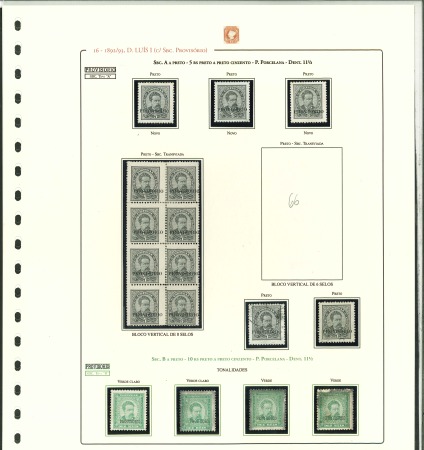 Stamp of Large Lots and Collections Portugal: 1892-93, Luis I "PROVISORIO" issues collection