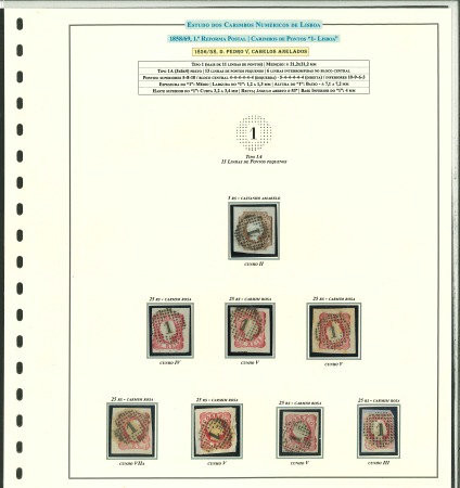 Stamp of Large Lots and Collections Portugal: 1856-58 Pedro V issue small collection of used and covers on 11 pages