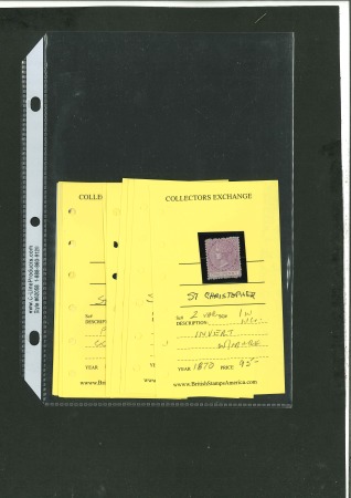 Stamp of St. Kitts-Nevis » St. Christopher 1870-88 small stock in counter book with mint issues mostly