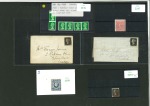 Stamp of Great Britain » Collections 1840-1939, Small batch of items in a packet with two 1d black covers (3 margin), 1d Mulready to Dublin with London "3" in MC...