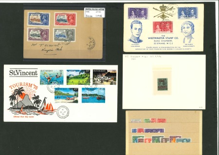 Stamp of Large Lots and Collections St. Vincent: 1871-1974 Small mint and used selection on Hawid stock pages