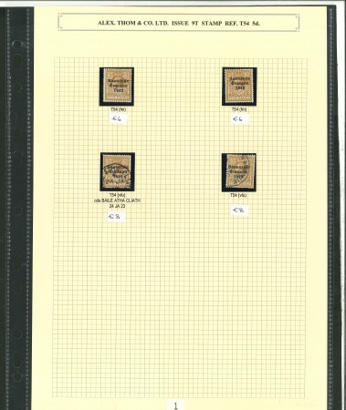 Stamp of Ireland » 1922-23 Thom Three-Line Overprints (T47-T61) 5d yellow-brown, 6d reddish-purple, 9d olive-green,